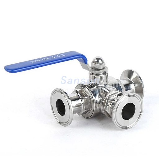 Brewery T Port Tri Clover Three Way Ball Valve