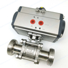 Stainless Steel Threaded Pneumatic Actuated 3 PC Ball Valve