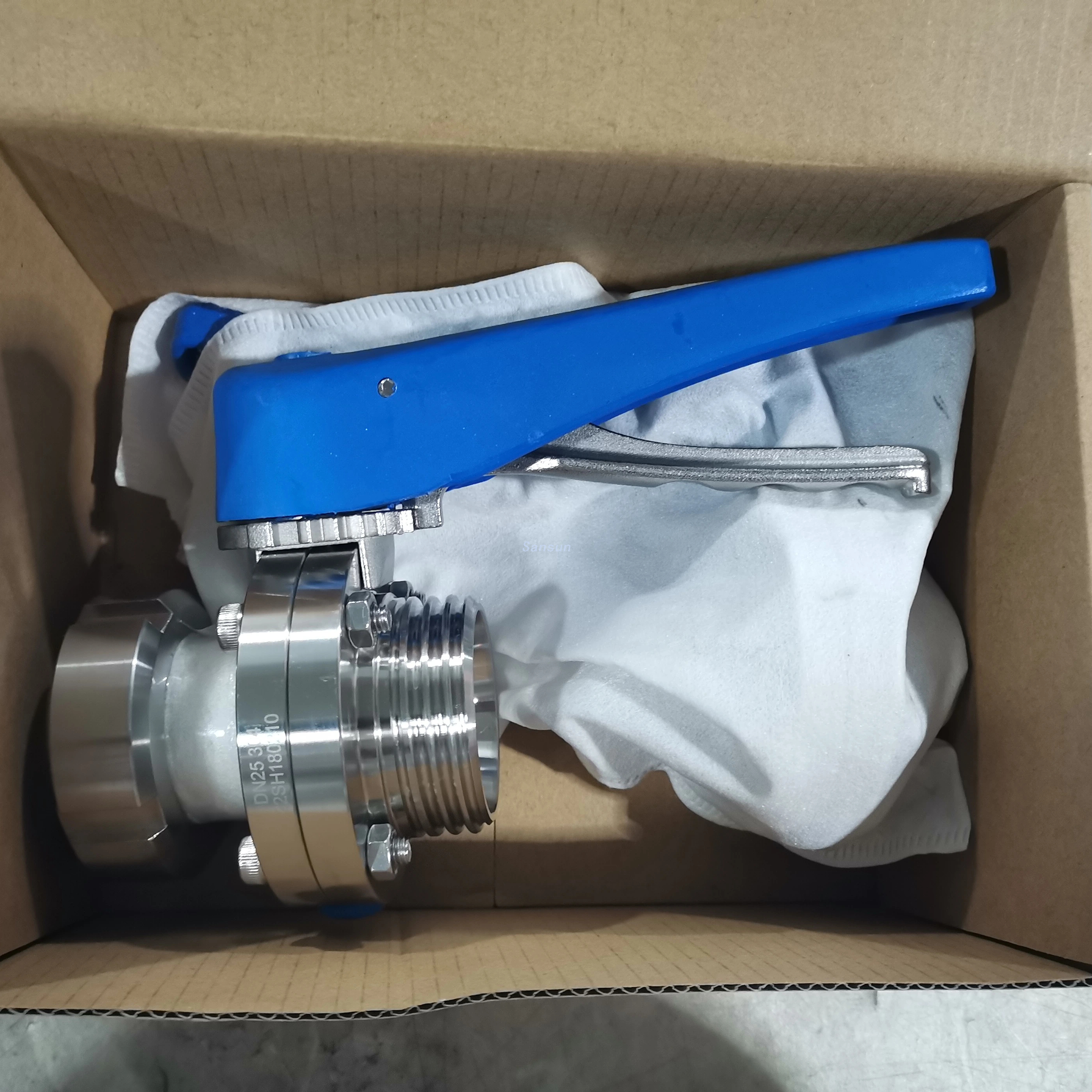 Sanitary SS304 Male Nut Butterfly Valve