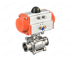 316 Stainless Steel Pneumatic Actuated 3 Piece Ball Valve