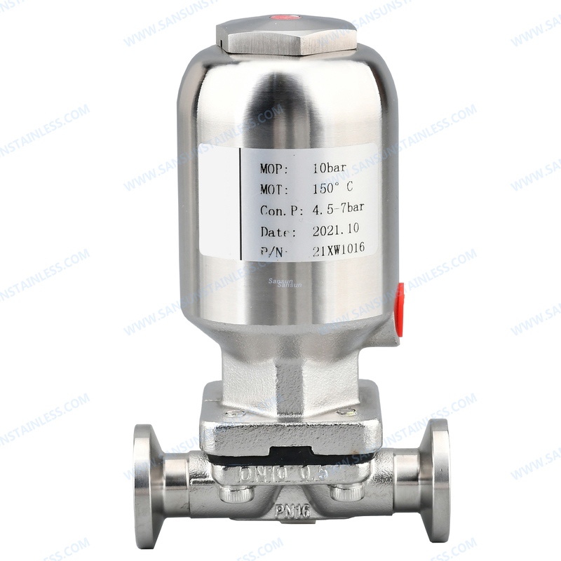 Sanitary Pneumatic Diaphragm Valve with Stainless Steel Actuator