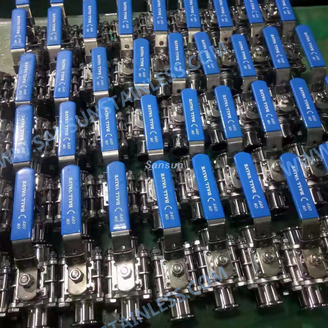 Sanitary 3 Piece Full Port Encapsulated Tri Clamp Ball Valve