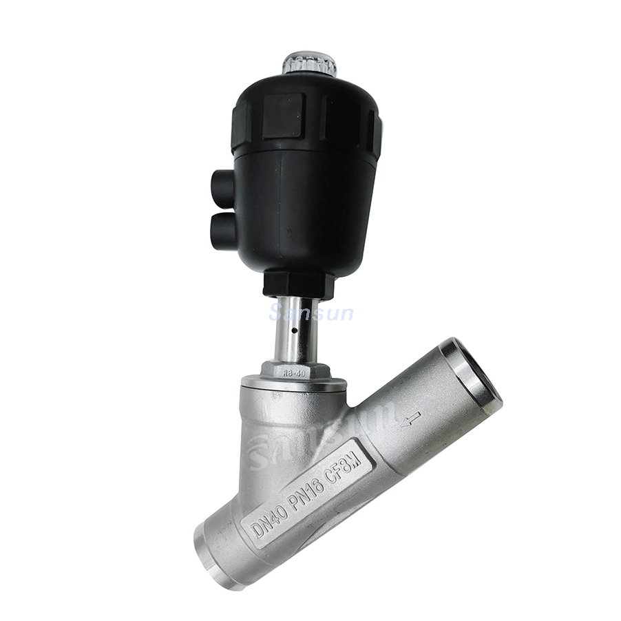 Sanitary Welded Pneumatic Angle Seat Valve 