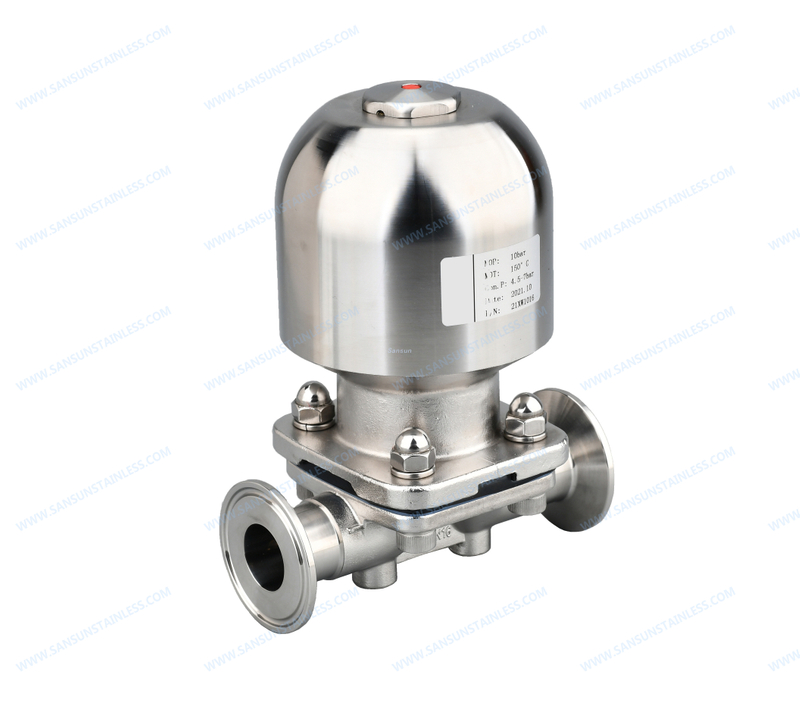 clamp Sanitary Air Actuated Diaphragm Valve with Silicone Seal Factory Price