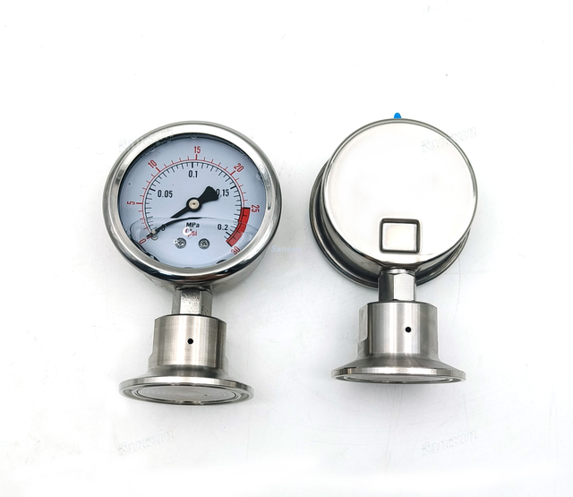 Stainless Steel Tri Clamp End Diaphragm Pressure Gauge 0-30psi
