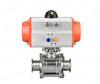 316 Stainless Steel Pneumatic Actuated 3 Piece Ball Valve