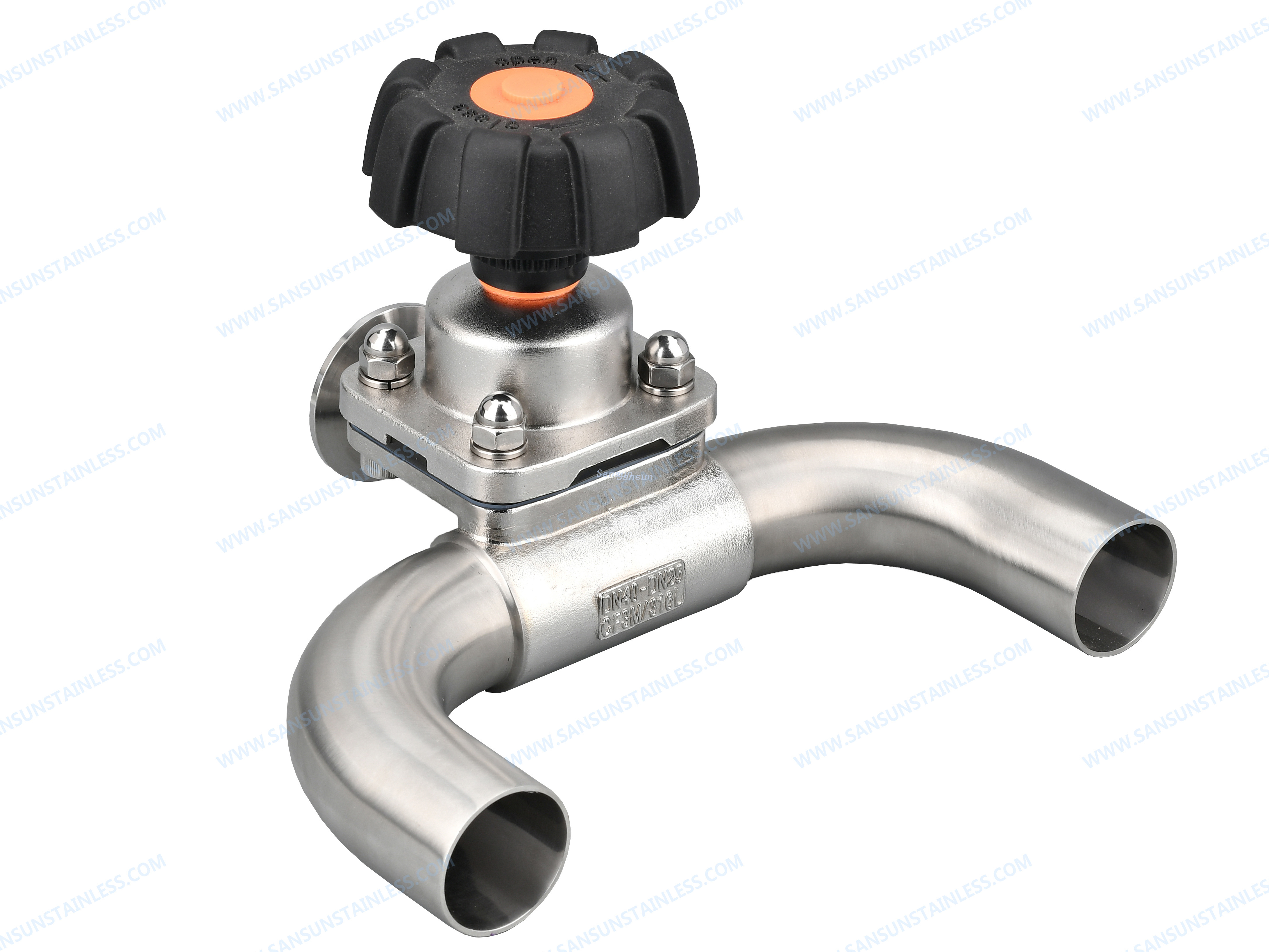 Hygienic U Type Three Way Diaphrgam Valve 