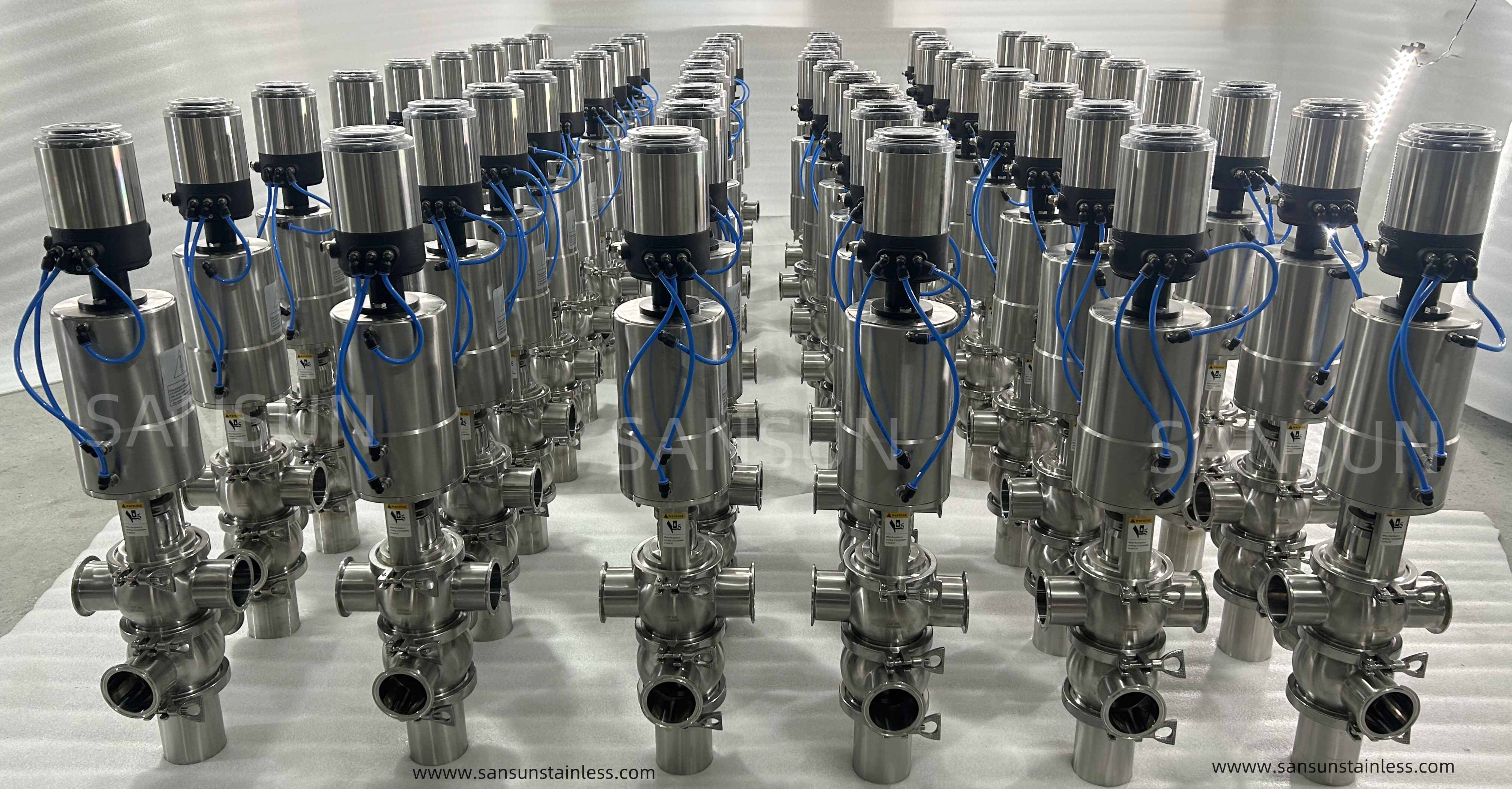 Double Seat Mixproof Valve with ASI Communication Top Control Unit