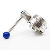 Sanitary Weld Threaded Butterfly Valve 4 Position Handle