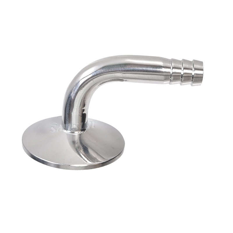 1.5" Triclamp Compatible 3/8" 90 Degree Bend Hose Barb Coupling 