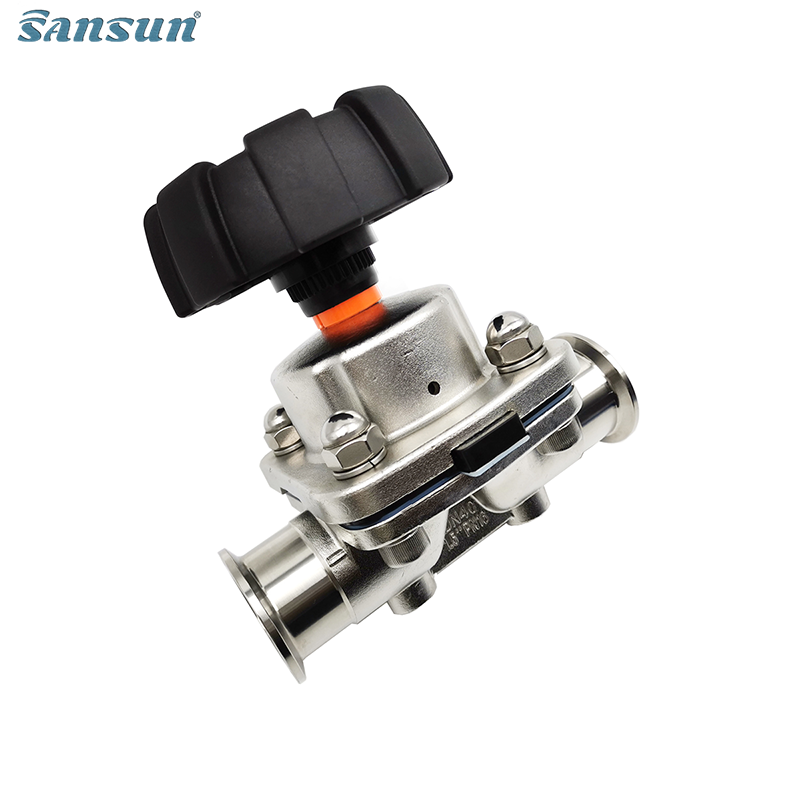 SS Sanitary304/316l Diaphragm Valve With Black Gemu Wheel