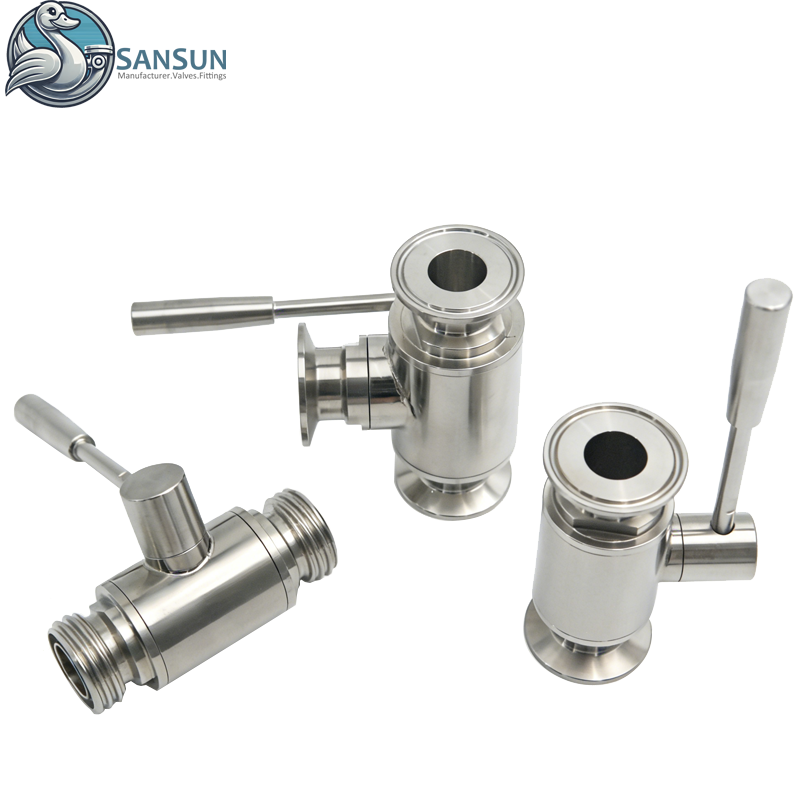 Data Center Liquid Cooling 316L Stainless Steel Tri-Clamp Manual Three-Way Ball Valve