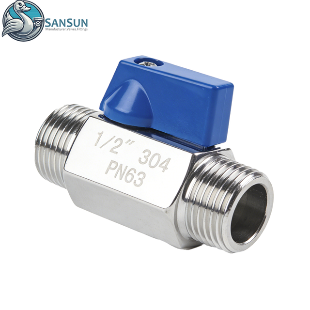 304 Stainless Steel BSP Male Manual Mini Ball Valve for Data Center Liquid Cooling