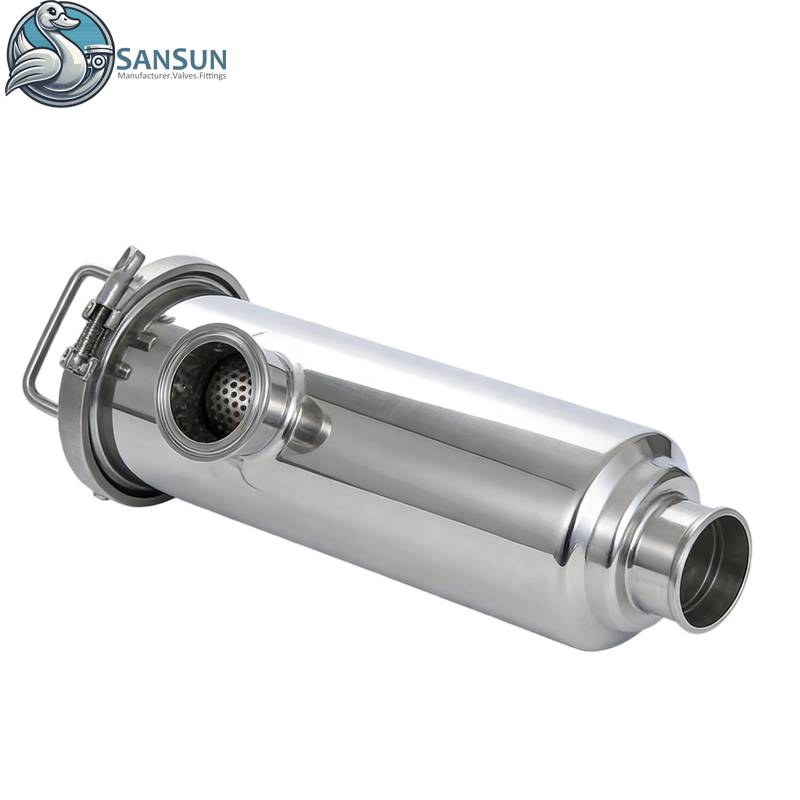  316L Stainless Steel Tri-Clamp Angle Filter for Data Center Liquid Cooling