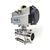Stainless Steel Pneumatic Actuated 3 Piece Ball Valve