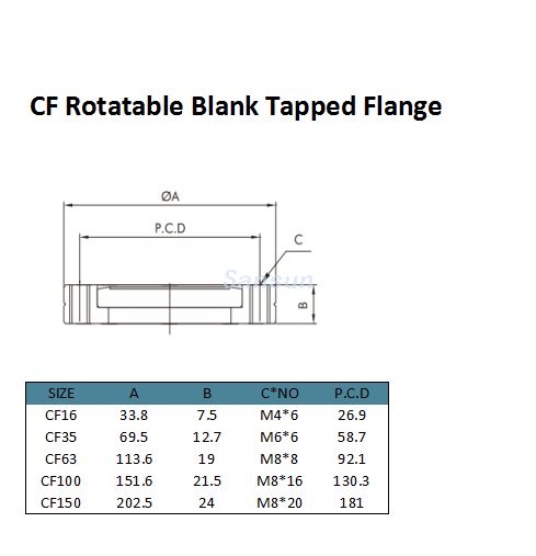 CF Rotatable Blank Tapped Flange