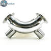Sanitary Stainless Steel Jacketed Tri-Clamp Elbow for Heating Applications
