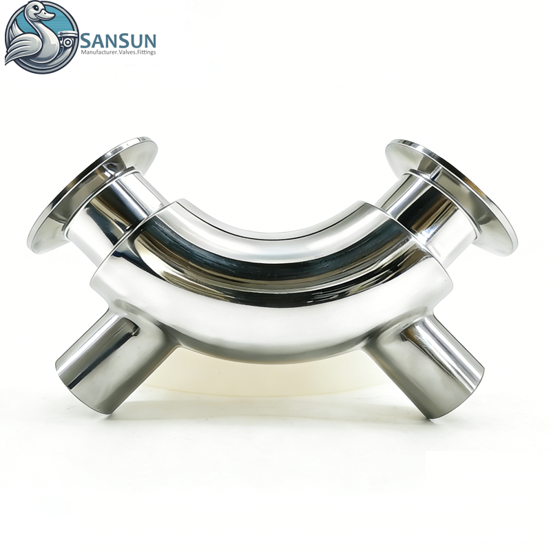 Sanitary Stainless Steel Jacketed Tri-Clamp Elbow for Heating Applications