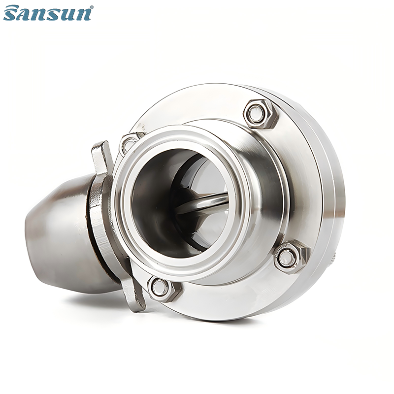 SS316 1.5 tc dairy butterfly valve with triggle handle