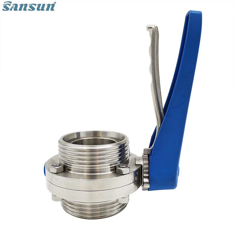 Food Grade Male Thread Butterfly Valve With Muti-position Handle