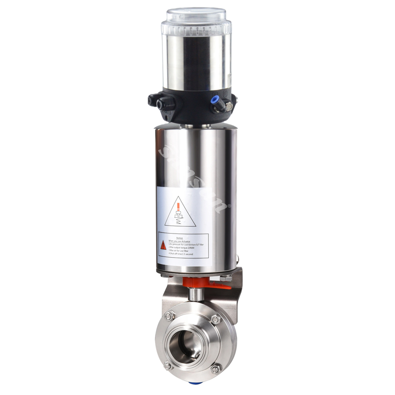 Pneumatic Air Spring triclamp butterfly valve with with C-top ASI-Bus