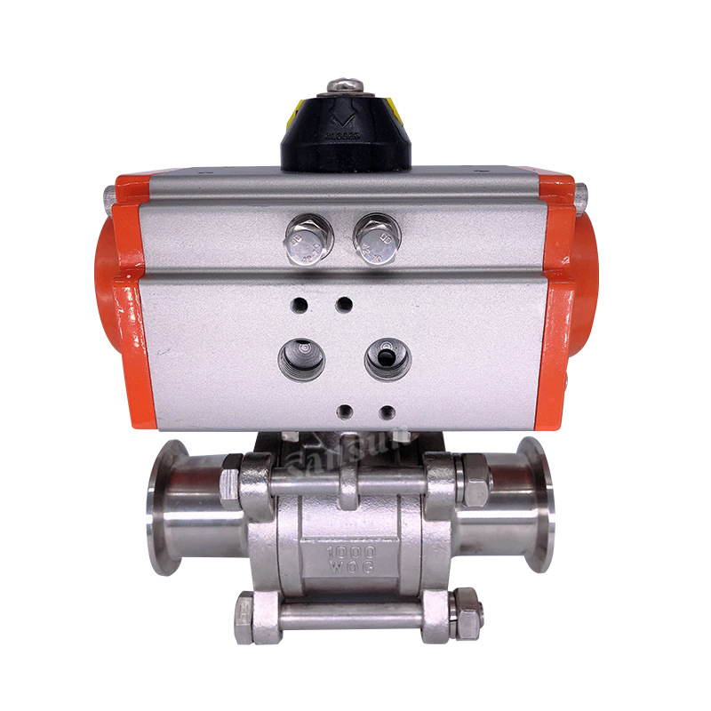 Stainless Steel Pneumatic Actuated 3 Piece Ball Valve