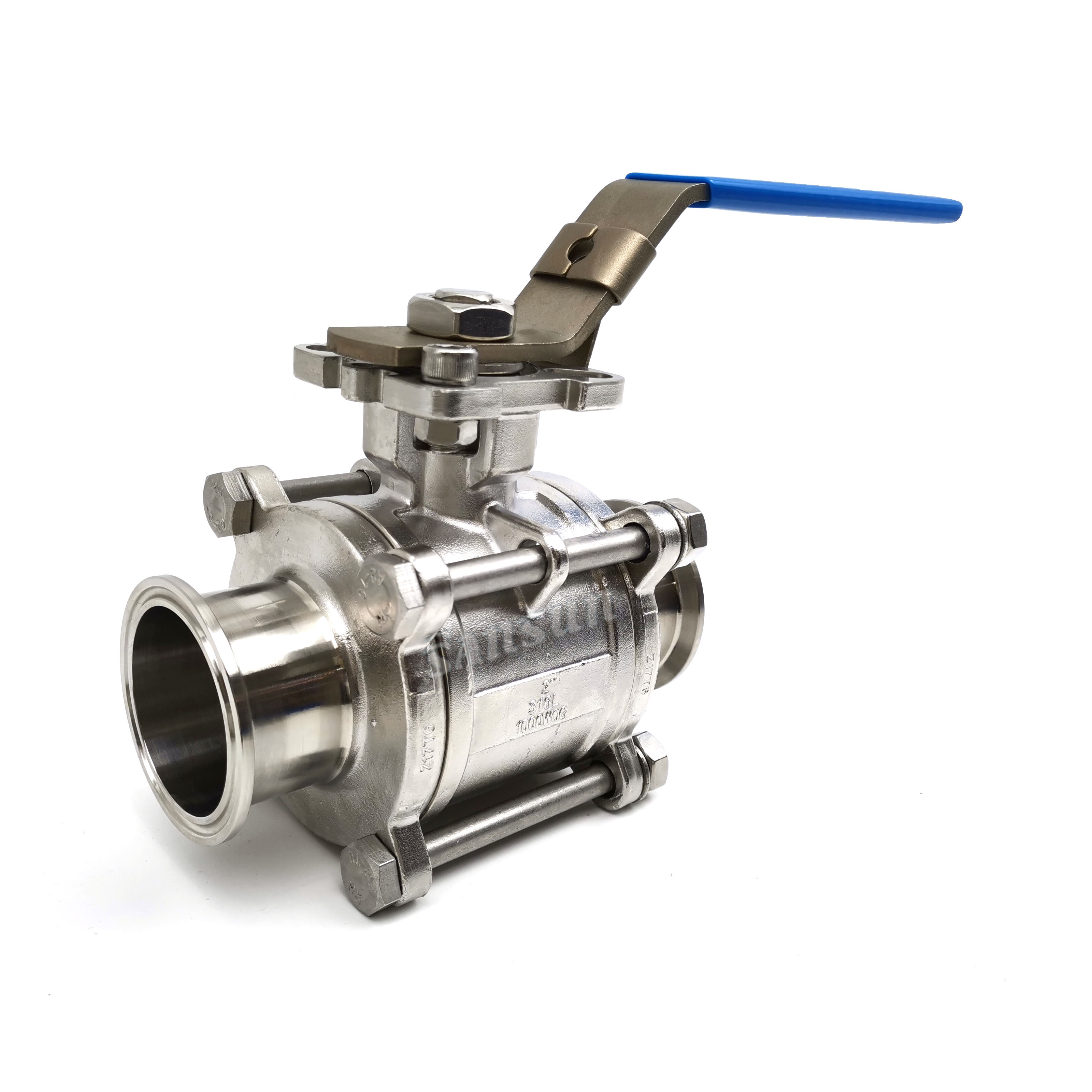 Sanitary 3 Piece Full Port Encapsulated Tri Clamp Ball Valve