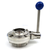 Sanitary Weld Threaded Butterfly Valve 4 Position Handle
