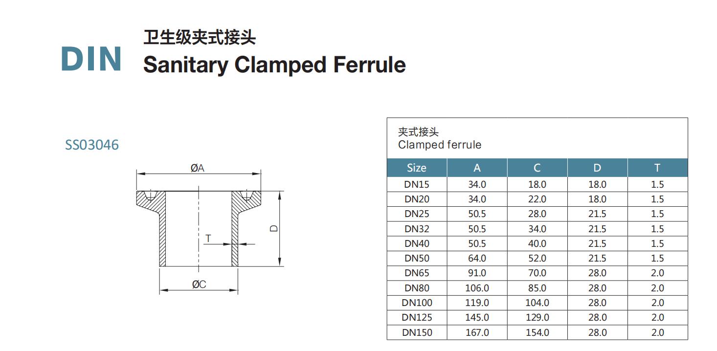 clamped ferrule drawing 3