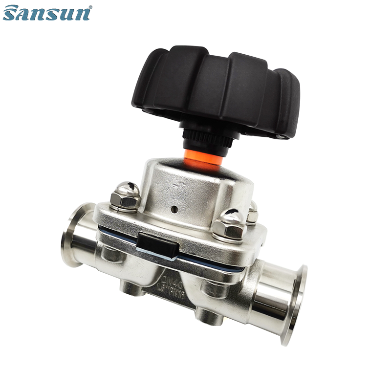SS Sanitary304/316l Diaphragm Valve With Black Gemu Wheel