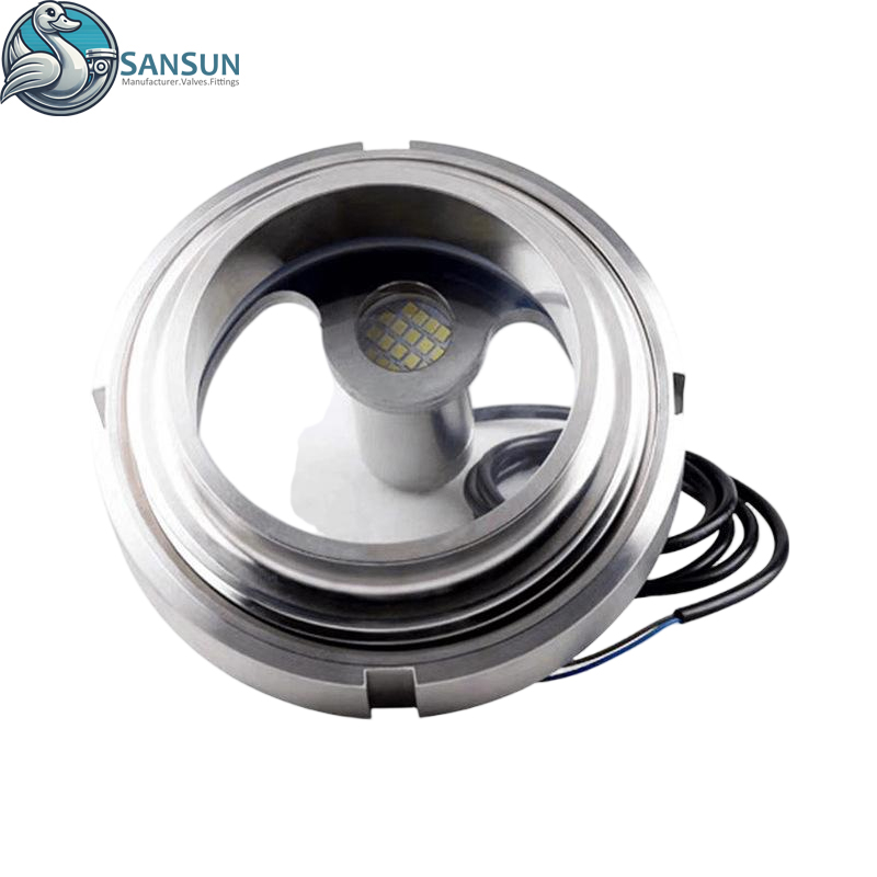 Sanitary Stainless Steel Union Sight Glass with Light