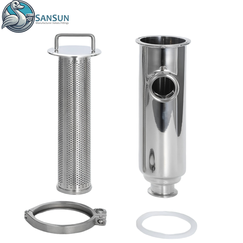 Filters Chute Triangular 316L Stainless Steel Tri-Clamp Angle Filter for Data Center Liquid ...
