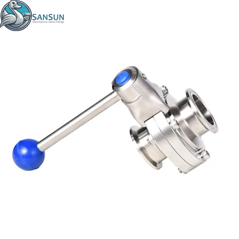 AI Hyperscale Data Center Liquid Cooling 316L Tri Clamp Butterfly Valve with Lever Handle