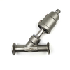 Clamp Pneumatic Angle Seat Control Valve stainless steel actuator