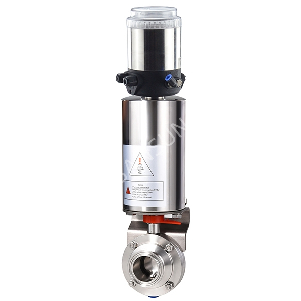 pneumatic butterfly valve with top control unit ASI bus version