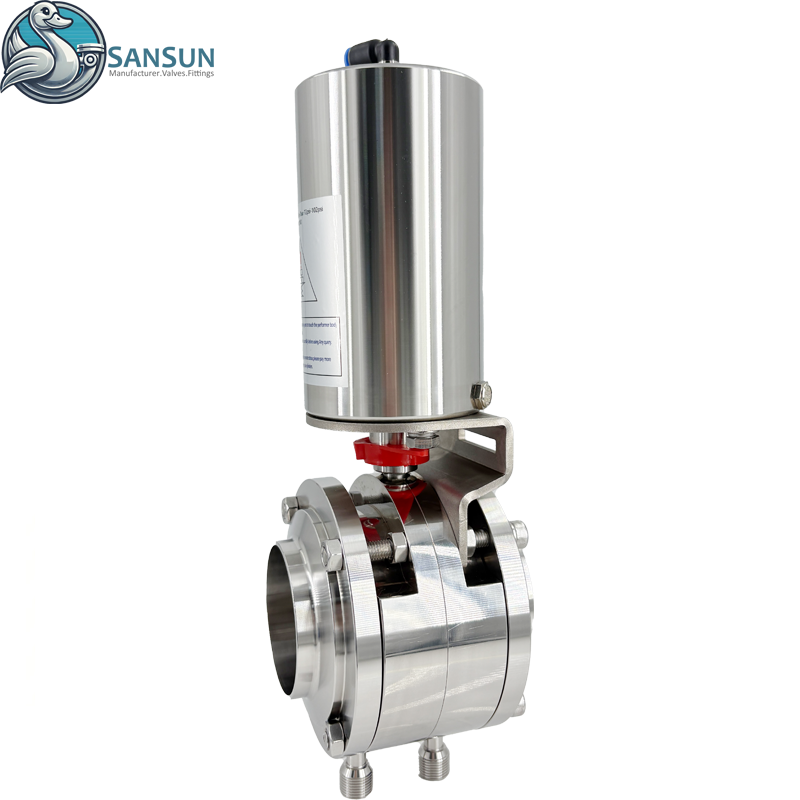 Data Center Liquid Cooling Systems 316L Pneumatic Mixproof Butterfly Valves