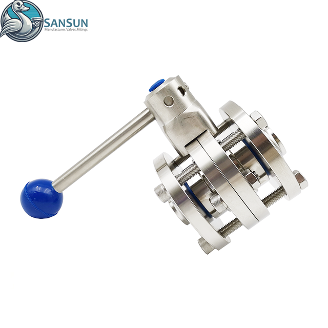 Data Center Liquid Cooling Sanitary Stainless Steel Weld Three-Piece Butterfly Valve