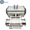Sanitary Welded Three-Piece Pneumatic Ball Valve for Data Center Liquid Cooling Systems