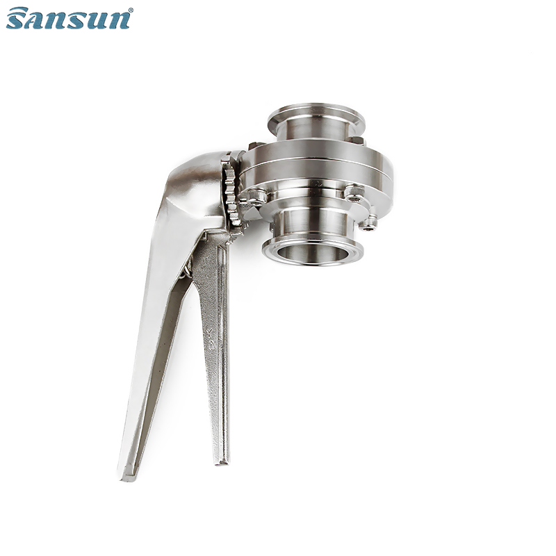 SS316 1.5 tc dairy butterfly valve with triggle handle