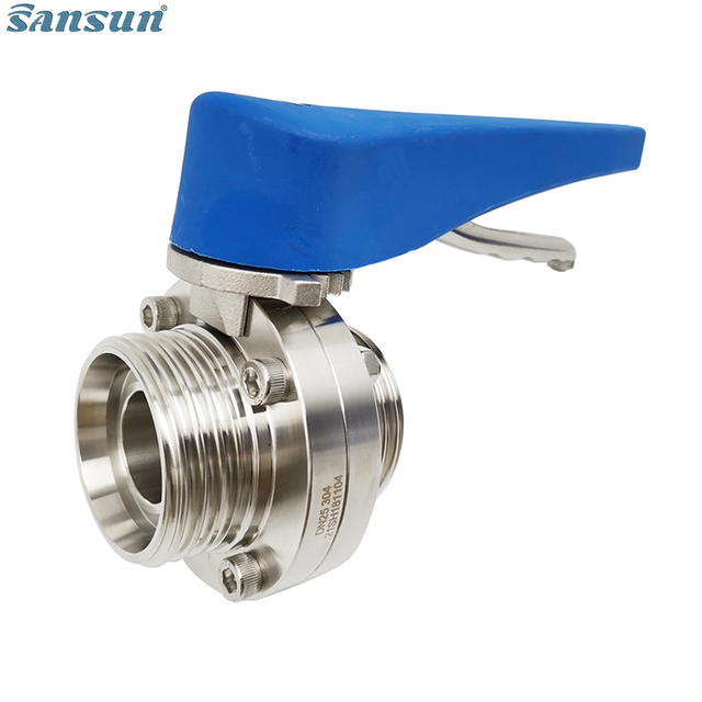 Food Grade Male Thread Butterfly Valve With Muti-position Handle