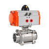 Stainless Steel Pneumatic Actuated 3 Piece Ball Valve