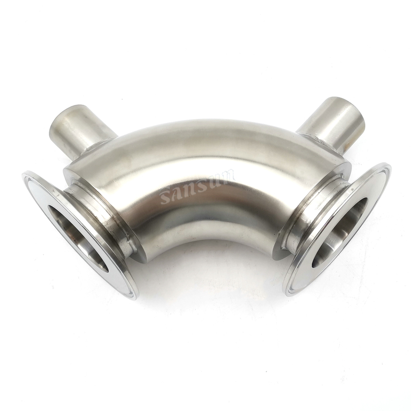 Sanitary Stainless Steel Heating Jacketed Tri Clover 90 degree Elbow