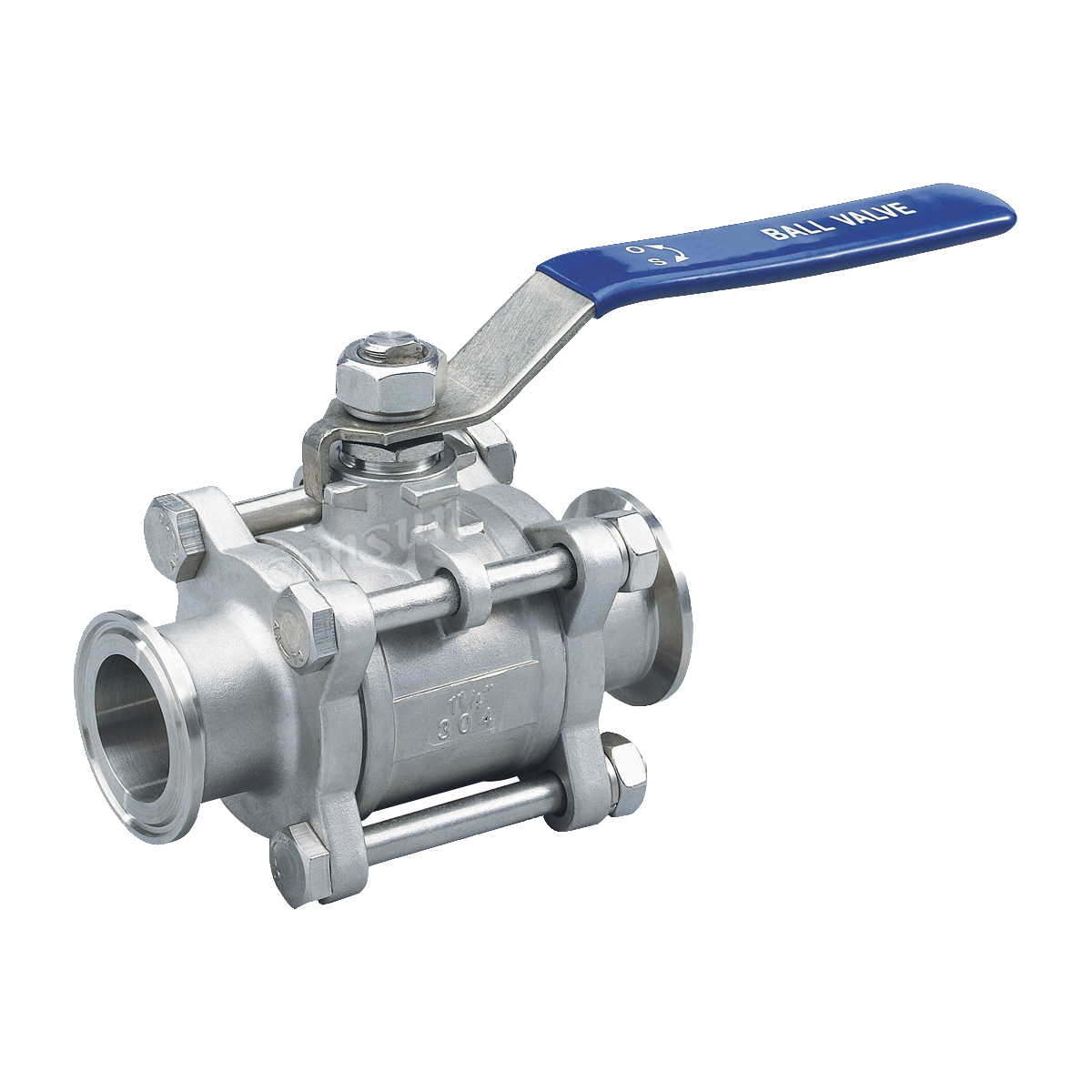 Sanitary 3 Piece Full Port Encapsulated Tri Clamp Ball Valve