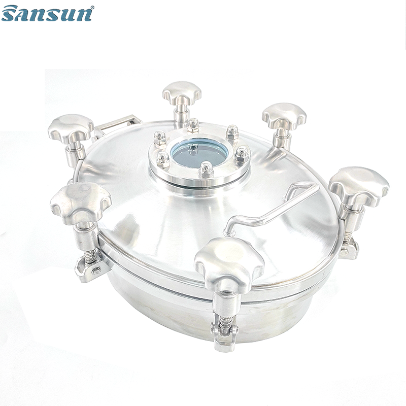 Elliptical Oval Manhole Cover with Sight Glass