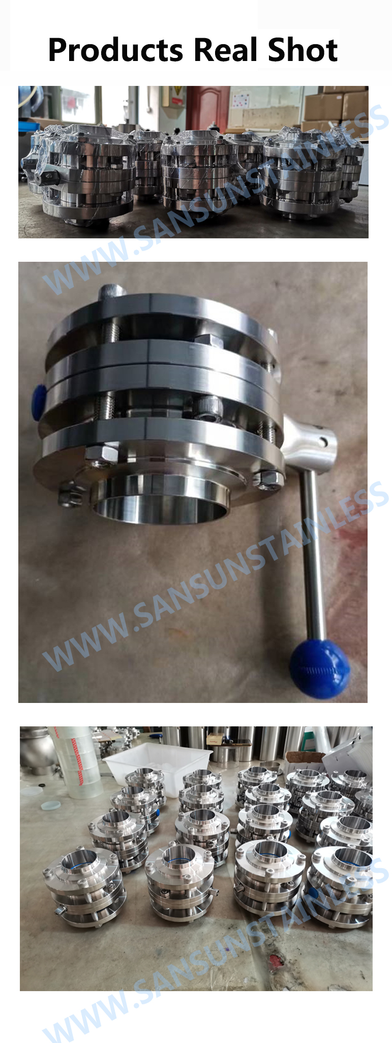 3 pieces butterfly valve