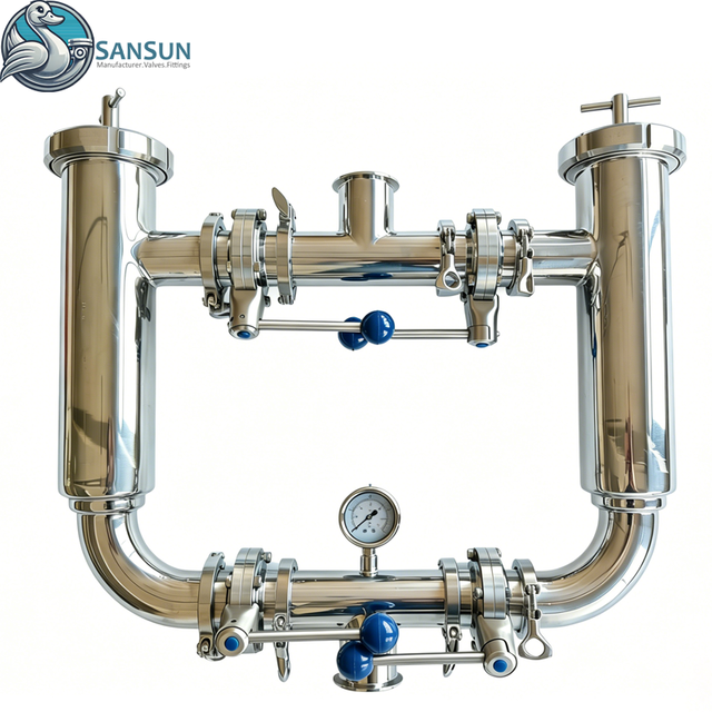 Food Grade Sanitary Stainless Steel Duplex Basket Strainer