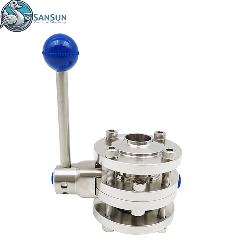 Data Center Liquid Cooling Sanitary Stainless Steel Weld Three-Piece Butterfly Valve
