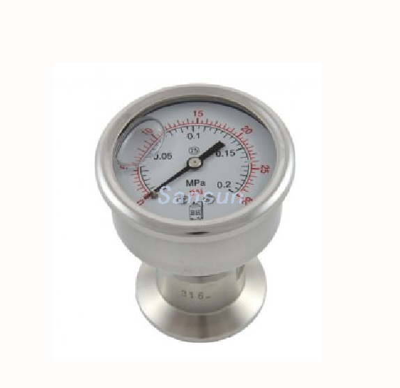 1.5" Tri Clover Compatible Sanitary Pressure Gauge Rear Mount