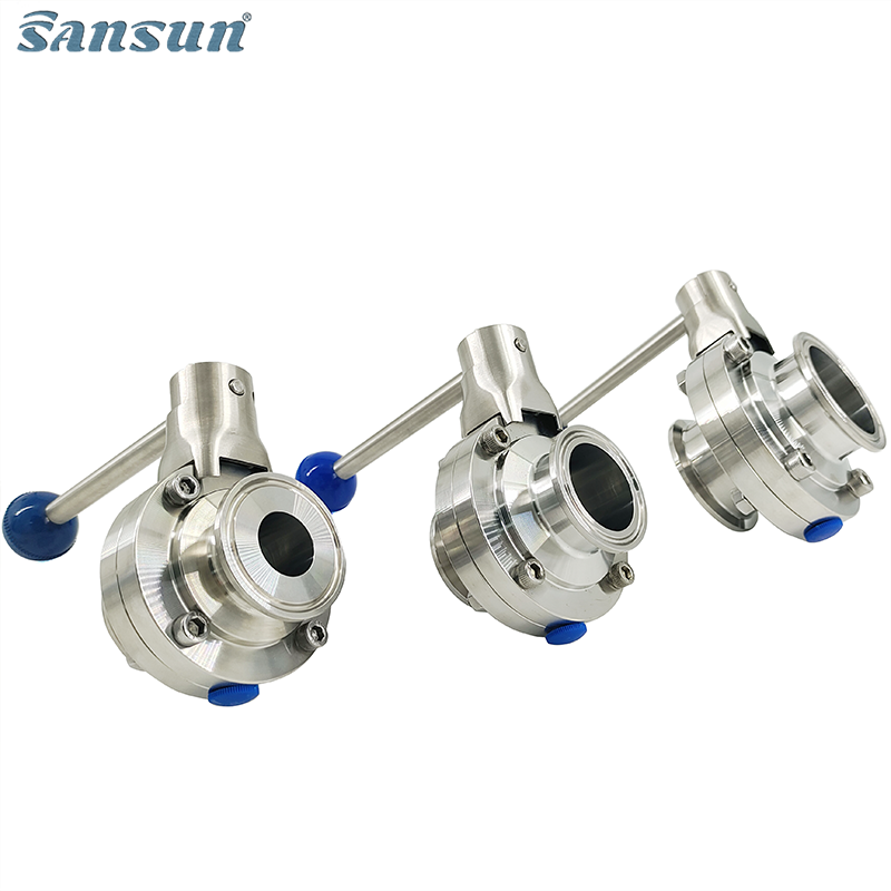 Sanitary tri clamp butterfly valve