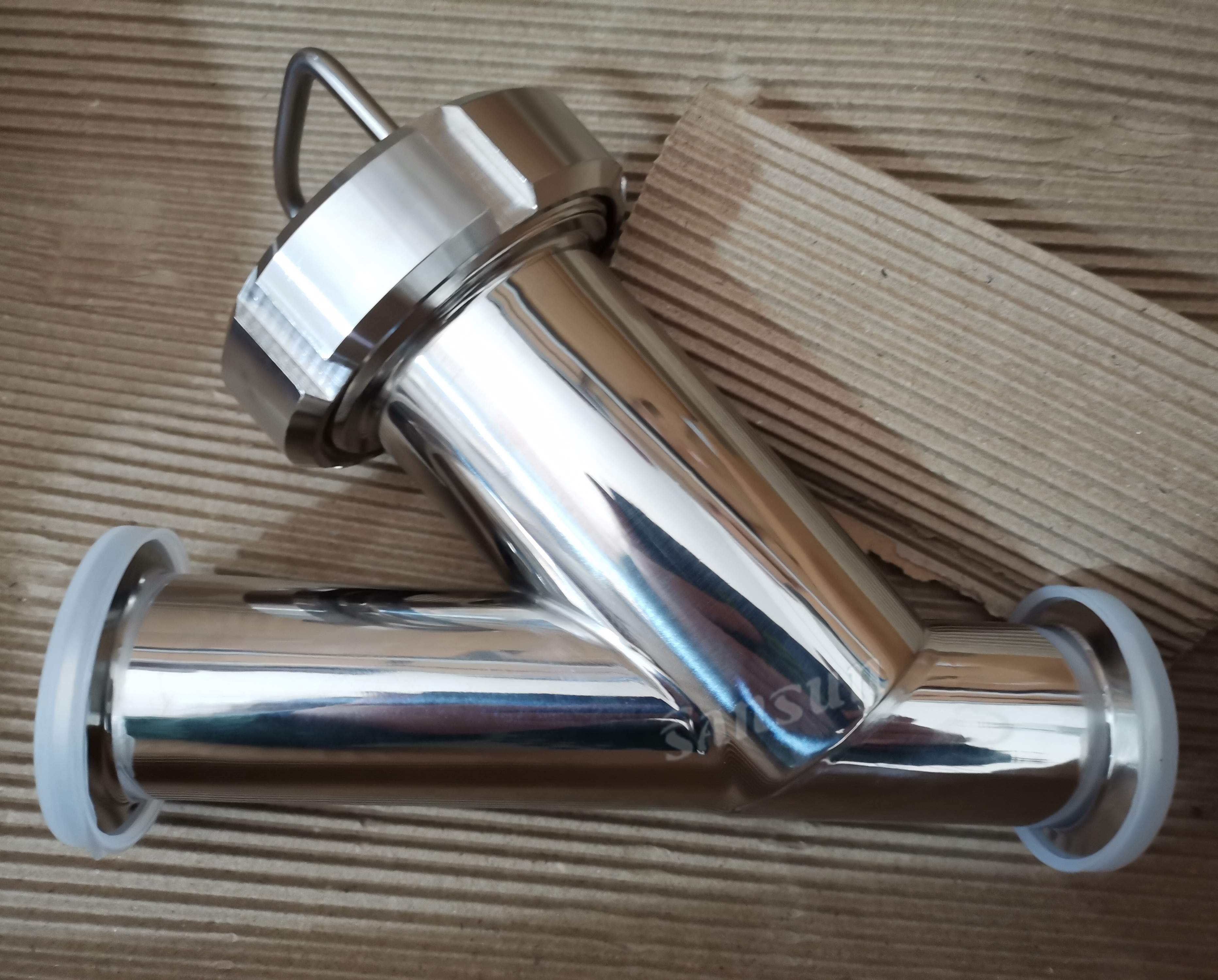 304 Stainless Steel Clamp End Y Type Inline Strainer for Beer